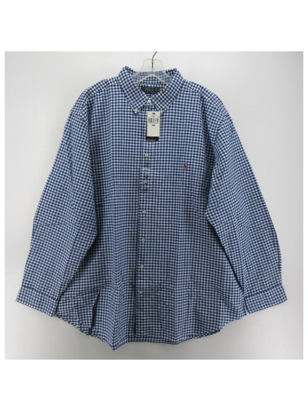 Polo Ralph Lauren Shirt 2XB Big Button Down Gingham Plaid Flesh Pony